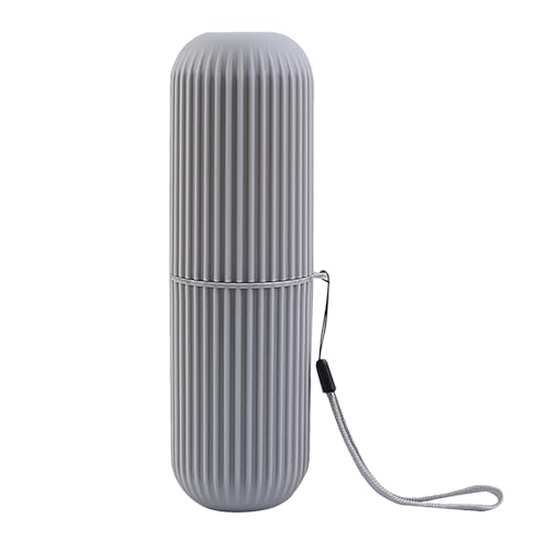 Reiseetui des Zahnbürstenhalters – Staubdichte Aufbewahrung, Snaplock Becher | Kompakte und multifunktionale Hygienebox, tragbarer Dentalorganizer, für Camping, Business, l, grau, Se référer au von Whnbuij