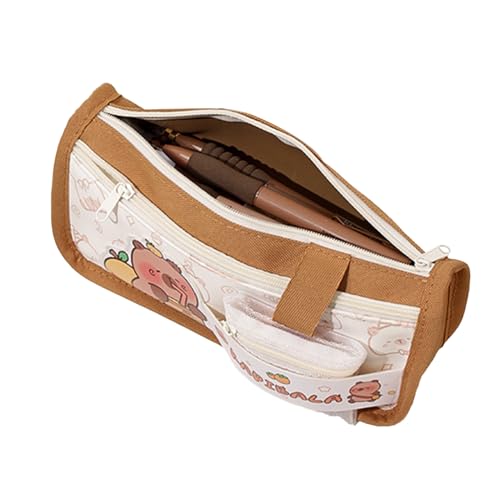 Schreibwarenetui-Schlamper-Etui Stifte-Etui Zeichentrickfilm-Federmäppchen Federmäppchen - Canvas Schulmäppchen 21.6x10.4x6cm Schulreisen Schreibwaren Federmäppchen, Dark Coffee, riferimento alla von Whnbuij