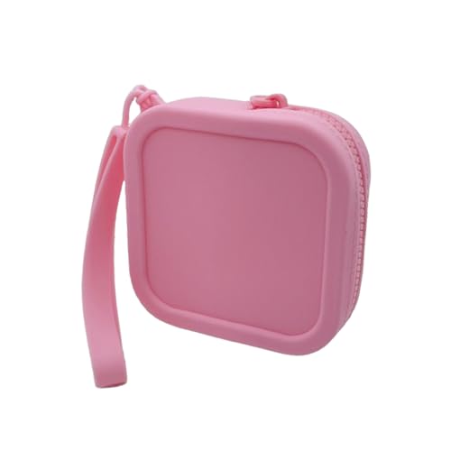 Silikon-Münztasche – Kleine Wechselporteur, weiche Geldbörse | Kompakter Organizer mit glattem Reißverschluss für Taschenutensilien, leichte Aufbewahrung für Reisezubehör, Rosa, riferimento alla von Whnbuij