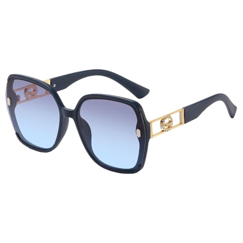 Sunglasi Retro Sonnenbrille Polarisierte Metallbrille | Uv400 Protection Rectangle Lenses Glasses Fashion Sports Outdoor Sports Activity All Day Comfort Party Beach inkl, Dunkelblau., von Whnbuij