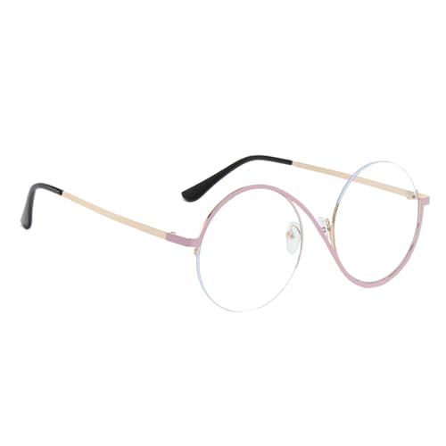 Ultraleichte Brille, UV-Schutzbrille | Halbrahmen-Sonnenbrille aus Metall für Männer | Modische -Retro-Brille für den täglichen Ausflug, Urlaub am Pla, Goldener Rahmen, rund, Rosa, Rahmen Ultraleichte Brille, UV-Schutzbrille | Halbrahmen-Sonnenbrille aus Metall für Männer | Modische -Retro-Brille für den täglichen Ausflug, Urlaub am Pla, Goldener Rahmen, rund, Rosa, Rahmen von Whnbuij