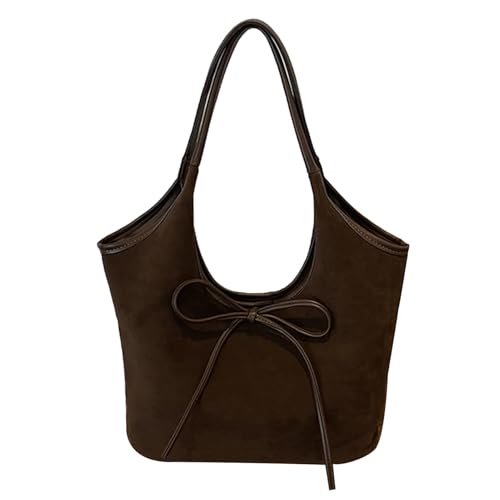 Whnbuij Bow Umhängetasche - Top-Griff Geldbörse Elegant | 2024 Schulter Tote Bag PU Leder Bowknot Design Vielseitige Tote für den täglichen Gebrauch Stilvolle Umhängetasche Damen Satc von Whnbuij