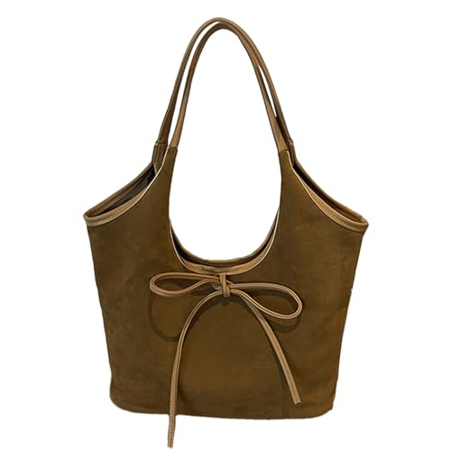 Whnbuij Bow Umhängetasche - Top-Griff Geldbörse Elegant | 2024 Schulter Tote Bag PU Leder Bowknot Design Vielseitige Tote für den täglichen Gebrauch Stilvolle Umhängetasche Damen Satc von Whnbuij
