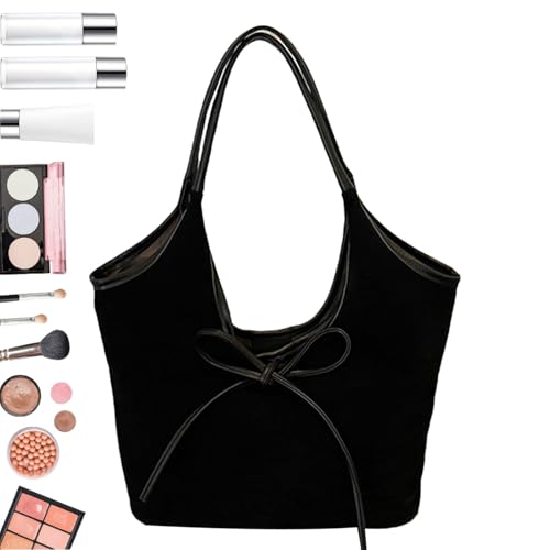 Whnbuij Bow Umhängetasche - Top-Griff Geldbörse Elegant | 2024 Schulter Tote Bag PU Leder Bowknot Design Vielseitige Tote für den täglichen Gebrauch Stilvolle Umhängetasche Damen Satc von Whnbuij