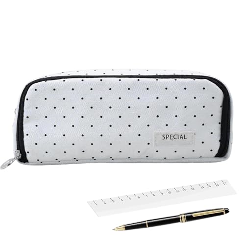 Whnbuij Einfacher Bleistiftfall | 21x5x8.5 cm Make -up -Tasche mit großer Kapazität - Leinwand Reißverschluss Toilettentaschen für Gummi -Herrscher Schere Studenten Lehrer Teenager Büro Desk Klassenz von Whnbuij