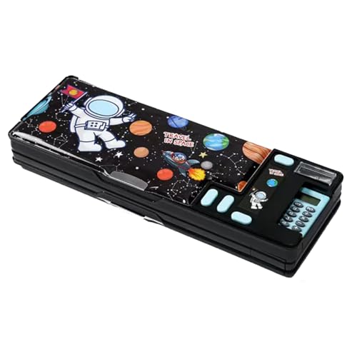 Whnbuij Federmäppchen, große Kapazität, Schreibwaren-Box, Studentenbedarf, Schreibtisch-Schreibwarenetui für Stifte, Radiergummis, Lineale, Schwarz , Refer to description, Uni von Whnbuij