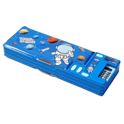 Whnbuij Federmäppchen, große Kapazität, Schreibwaren-Box, Studentenbedarf, Schreibtisch-Schreibwarenetui für Stifte, Radiergummis, Lineale, dunkelblau, Refer to description, Uni von Whnbuij