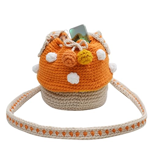 Whnbuij Pilztasche für Frauen – Handgestrickte Handtasche | Multifunktionstasche mit Tonerkartusche, Toin, kleine Neuheit Fairycorre Accessory Storage Kupplung für Ladger Exchange Ladies von Whnbuij