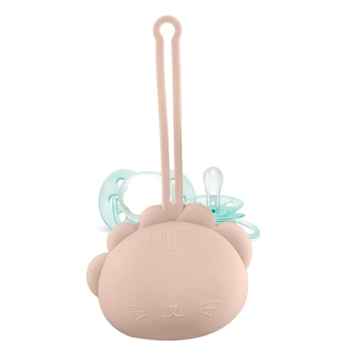 Whnbuij Silikon-Schnullerhalter | tragbare Tierform für Brustwarzen | Schnullerbehälter für Windeltaschen, Kinderwagen, Kinderwagen, aprikose, Refer to description, Unisex von Whnbuij