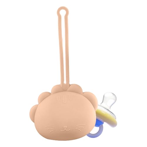 Whnbuij Silikon-Schnullerhalter | tragbare Tierform für Brustwarzen | Schnullerbehälter für Windeltaschen, Kinderwagen, Kinderwagen, hellrosa, Refer to description, Unisex von Whnbuij