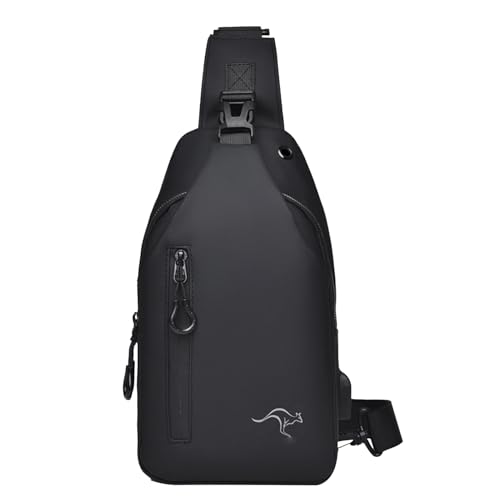 Whnbuij Täglicher Schultertasche, Mehrzweck-Brusttasche, kompakte Reise-Tragetasche, leichter Blitz-Organizer, langlebiger Lade-Schulterrucksack für Geldbörse, Handy, Bargeld und Karten, Schwarz Whnbuij Täglicher Schultertasche, Mehrzweck-Brusttasche, kompakte Reise-Tragetasche, leichter Blitz-Organizer, langlebiger Lade-Schulterrucksack für Geldbörse, Handy, Bargeld und Karten, Schwarz von Whnbuij