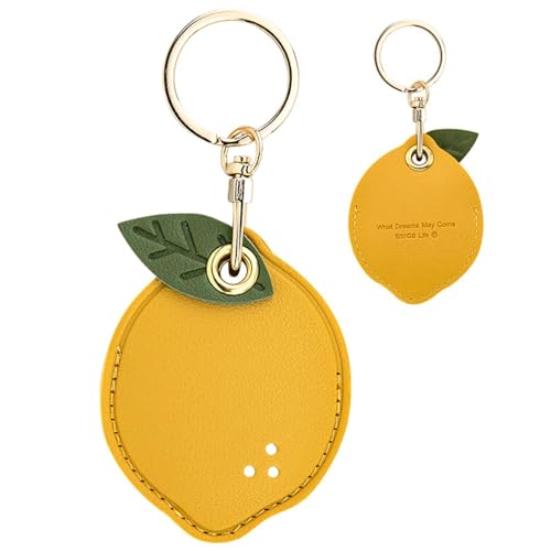 Whnbuij Zugangskartehalter - für Cartoon-Taschen und Geldbörsen, Zugangskartenhalter aus Leder - FOB Schlüsselhülle mit Ring für die Brieftasche Zugriff auf A, Zitrone, riferimento alla descrizione von Whnbuij