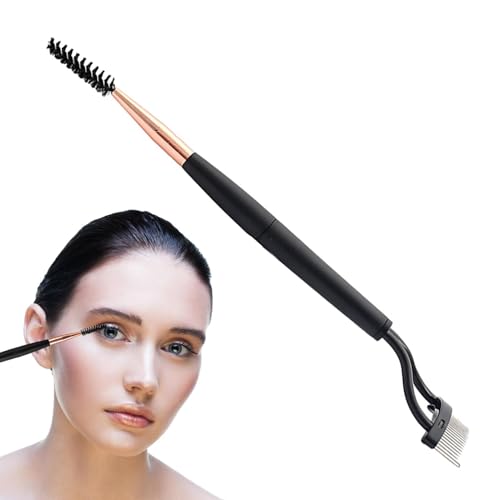 Wimpernkamm - Leichter Doppelkopf Stahl Wimpernversteck Tragbare Halbbogen-Make-up-Tools Faltbarer Wimpernpinsel für Frauen Mädchen Teenager Frauen Erwachsene von Whnbuij