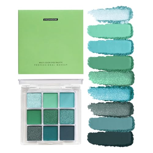 olivgrün lidschatten - 9 farben pigmentierte lidschatten grün augenlidschatten eyeshadow makeup kosmetik wasserfest lang anhaltend theaterschminke professio von Whnbuij