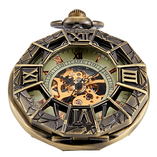 Hollow Roman Digital Cover Herren Mechanische Taschenuhr Cooles Design, FOB Kette Mechanische Taschenuhren für Männer mit Box, MW132, Flach, digital, mechanisch von Whodoit