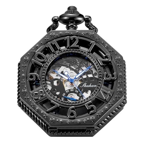 Quadratische Herren-Taschenuhr mit arabischen Ziffern, mechanische Taschenuhr mit Kette, mechanische Taschenuhren für Herren, MW177, modisch Quadratische Herren-Taschenuhr mit arabischen Ziffern, mechanische Taschenuhr mit Kette, mechanische Taschenuhren für Herren, MW177, modisch von Whodoit