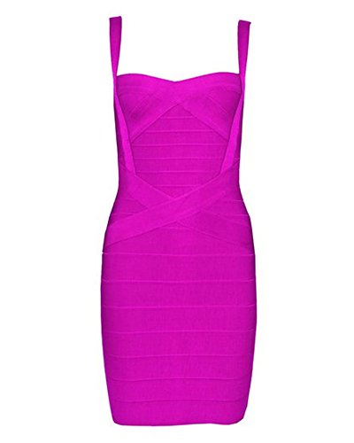 Whoinshop Frauen Radius Ärmel Bodycon schönes Abendkleid Sommer Bandage Gr. Small, Hot Pink von Whoinshop