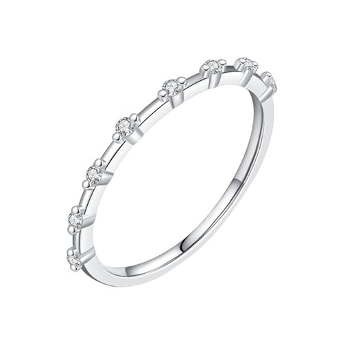 925 Damen Ringe, Hochzeit ring Sterling Silber Ehering Zierlich mit Moissanite Schlicht Freundschaftsringe für Frauen Größe 52 (16.6) von Whoiy
