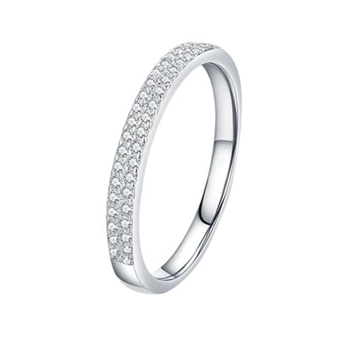 Eheringe Damen Halbe Ewigkeit, Hochzeit ringe Sterling Silber 925 Gravur Freundschaftsringe Zirkonia für Frauen Größe 49 (15.6) von Whoiy