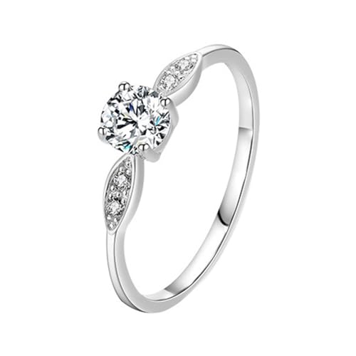 Frauen Ring Sterling Silber, Hochzeitsringe Schlicht Elegant 925, Verlobungsringe Zirkonia mit Gravur Freundschaftsringe für Damen Größe 60 (19.1) von Whoiy