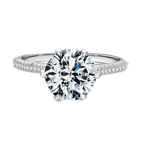 Frauen Ringe Sterling Silber, Ehering Elegant 925 Hochzeit ringe Zirkonia Solitär Freundschaftsringe Gravur für Damen Größe 52 (16.6) von Whoiy