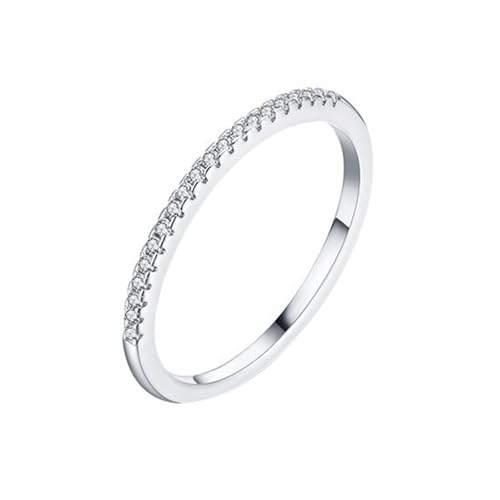 Frauen Ringe Sterling Silber, Ehering Halbe Ewigkeit 925 Hochzeit ringe Zirkonia Freundschaftsringe mit Gravur für Damen Größe 51 (16.2) von Whoiy