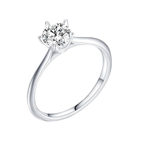 Freundschaftsringe Damen Sterling Silber 925, Verlobungsring mit Zirkonia Elegant Eheringe Solitär Ring für Frauen Größe 54 (17.2) von Whoiy