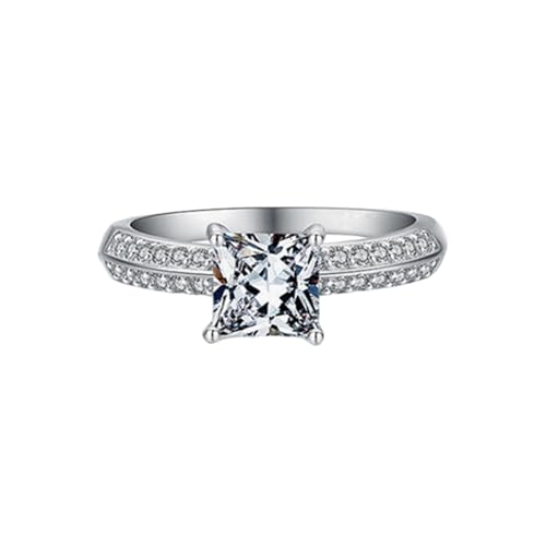 Freundschaftsringe Damen Sterling Silber 925, Verlobungsringe mit Zirkonia Hochzeitsringe Elegant mit Gravur Ring für Frauen Größe 54 (17.2) von Whoiy