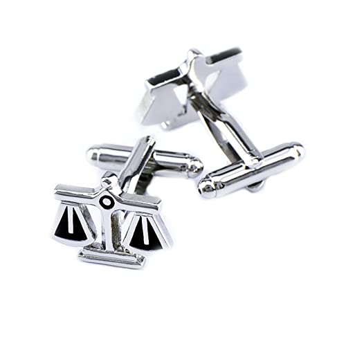 Manschettenknöpfe Silber, Groom Cufflinks Vergoldet Silber Manschettenknöpfe Waage für Männer Kostenlose Gravur mit Schmuck Box von Whoiy