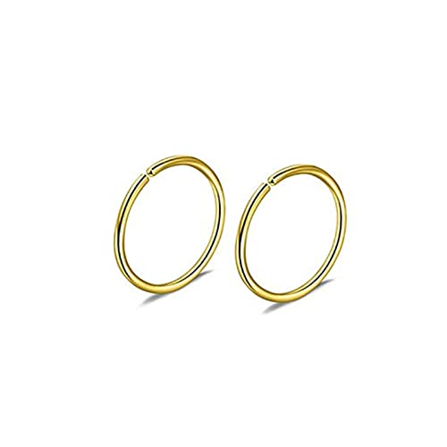 Nose Studs Round, Stainless Steel Nose Ring Women 2 Pack 0.8X10mm Round Shape Gold Tragus Piercing Jewelry for Men Women von Whoiy