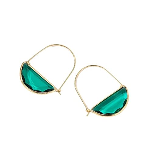 Ohrringe Grün Stein Set, Ohrringe Hängend Nobel Taschentyp Vergoldet Halbmondform Zirkonia Ohr Piercings Ohrringe Grün Stein Set, Ohrringe Hängend Nobel Taschentyp Vergoldet Halbmondform Zirkonia Ohr Piercings von Whoiy