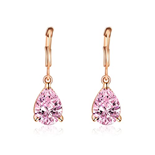 Ohrringe Hängend Rosa, Ohrringe Damen Nobel Einfacher Großer Tropfenförmiger Zirkon Rosegold Vergoldet Birnenform Ohr Piercings 29.5X8.8mm Ohrringe Hängend Rosa, Ohrringe Damen Nobel Einfacher Großer Tropfenförmiger Zirkon Rosegold Vergoldet Birnenform Ohr Piercings 29.5X8.8mm von Whoiy