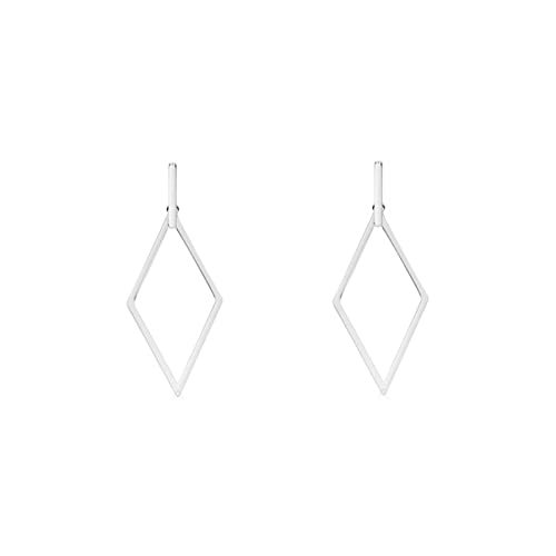 Ohrringe Vintage Hängend, Medizinische Ohrringe Chirurgenstahl mit Silber Rhombus Anhänger Ohrringgeschenk für Frauen Jugendlich Mädchen von Whoiy