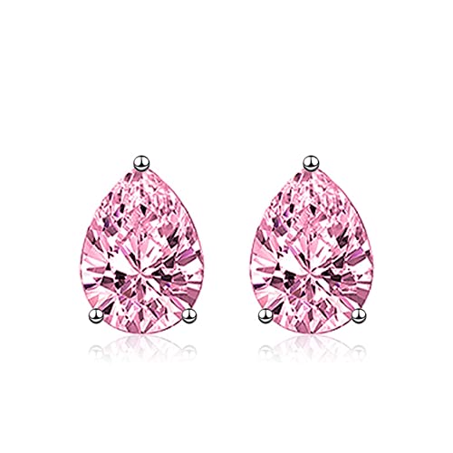 Ohrstecker 925 Silber, Ohrringe Frauen Set Träne Birnenform Zirkonia Rosa Ohr Tragus Schmuck Pfosten mit Reibung Zurück 12.7X8.2mm Ohrstecker 925 Silber, Ohrringe Frauen Set Träne Birnenform Zirkonia Rosa Ohr Tragus Schmuck Pfosten mit Reibung Zurück 12.7X8.2mm von Whoiy