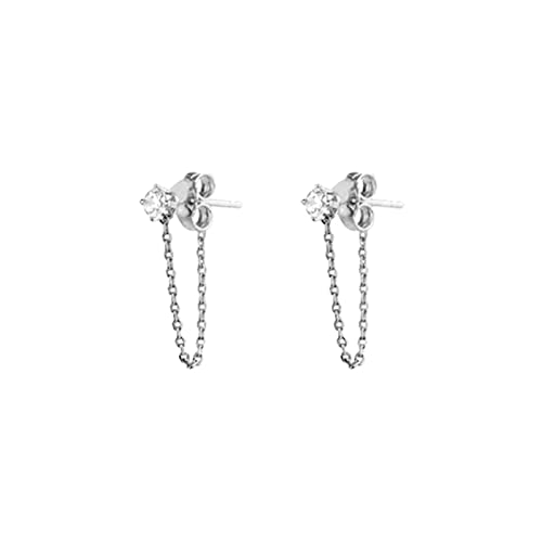 Ohrstecker Kette, Ohrstecker Damen Elegant Vergoldet 3.5Mm mit 925 Silberner Nadel Knorpel Piercing Ohr für Frauen von Whoiy