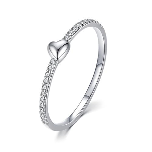 Ringe Sterling Silber 925, Trauringe Damen Gravur Hochzeit ring Zierlich Zirkonia Herz Freundschaftsringe Frauen Größe 52 (16.6) von Whoiy
