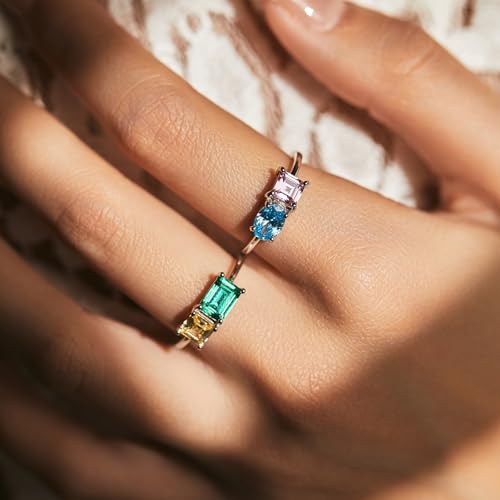 Ringe Sterling Silber 925, Trauringe Damen mit Gravur Hochzeit ring Elegant Zirkonia Freundschaftsringe Frauen Größe 49 (15.6) von Whoiy