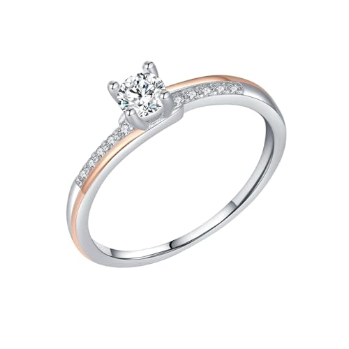 Ringe für Damen Sterling Silber 925, Hochzeit ring Elegant Trauringe Zirkonia Frauen Freundschaftsringe Größe 52 (16.6) von Whoiy