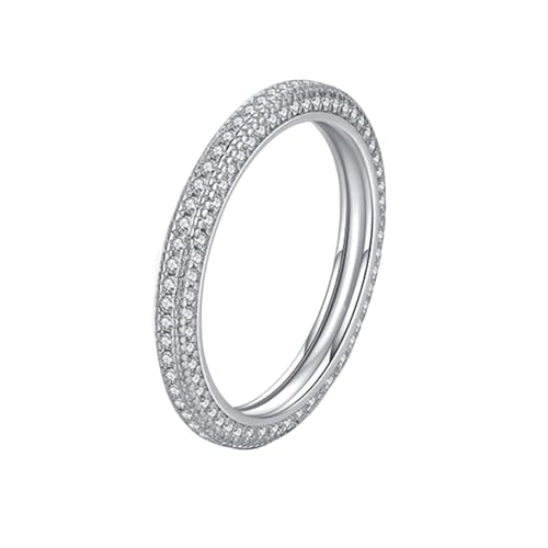 Verlobungsringe 925 Sterling Silber Damen, Freundschaftsringe Hochzeitsringe Ewigkeit mit Zirkonia für Frauen Größe 49 (15.6) von Whoiy