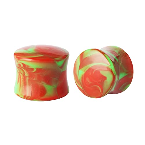Whoiy 2er Acryl Ohr Plugs 8mm Double Flared, Mehrfarbig Ohrdehner Schmuck für Damen und Herren von Whoiy