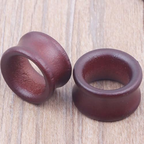 Whoiy 2er Holz Ear Tunnel 14mm Double Flared, Braun Ohrdehner Schmuck für Herren und Damen von Whoiy