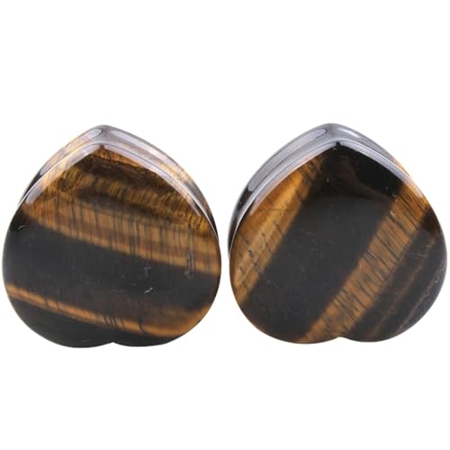 Whoiy 2er Ohr Piercing Schmuck Double Flared Stein Gelbschwarz Tunnel Plug Piercing Schmuck 6mm für Männer Frauen Whoiy 2er Ohr Piercing Schmuck Double Flared Stein Gelbschwarz Tunnel Plug Piercing Schmuck 6mm für Männer Frauen von Whoiy