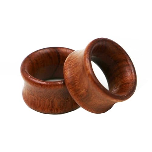 Whoiy 2er Tunnel Ohrplug Double Flared Holz Braun Tunnel Piercing Ohrringe Expander Stretcher 16mm für Damen Herren von Whoiy