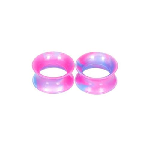Whoiy 2er Tunnel Stecker Gauges Double Flared Silikon Rosa Ear Ohr Plug Stretcher Expander Piercing Ohrpiercing 12mm für Frauen von Whoiy