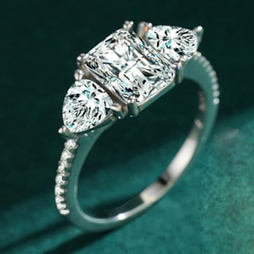 Whoiy 925 Silber Ringe Damen, Ehering Elegant mit Zirkonia Hochzeit ring Bandring für Frauen Größe 60 (19.1) von Whoiy