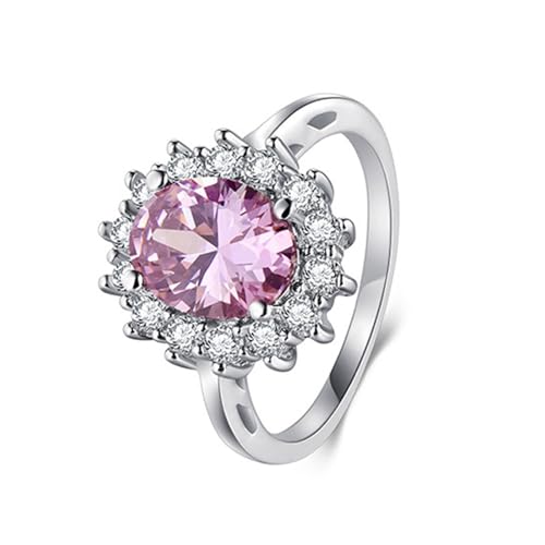 Whoiy 925 Silber Ringe Damen, Ehering Luxury mit Zirkonia Hochzeit ringe Halo Bandring für Frauen Größe 54 (17.2) von Whoiy