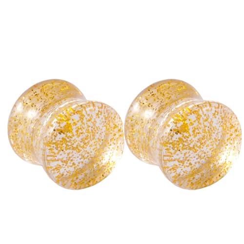 Whoiy Acryl 2er Flesh Tunnel Ear Plug Gelb 8mm Double Flared Plugs Klassisch Expander für Damen Herren von Whoiy