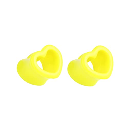 Whoiy Acryl Gelb Ohrschmuck Ohr Tunnel 8mm 2er Double Flared, Damen Piercing Ohrplugs Stretching Kit von Whoiy