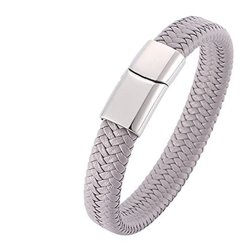 Whoiy Armband Leder Breit, Armband Herren XL Einfaches Geflochtenes Lederarmband Korbgeflecht für Männer 20.5cm von Whoiy