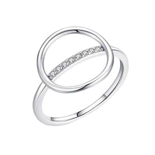 Whoiy Bandringe Damen Echt Silber 925, Verlobungsring mit Zirkonia Eheringe Unique Ring für Frauen Größe 57 (18.1) von Whoiy